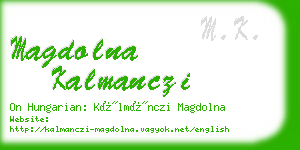 magdolna kalmanczi business card